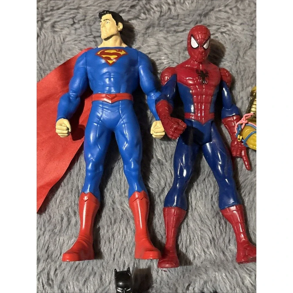Superhero Action Figures Lot of 19 Toys  1990s-2000s, Marvel DC Batman Superman